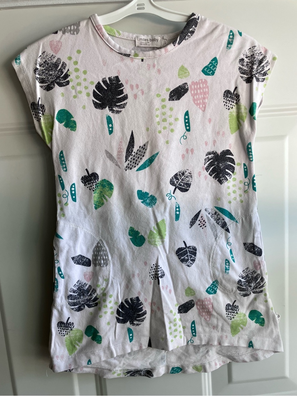 Miles baby white pink black green tropical long shirt tunic 3T